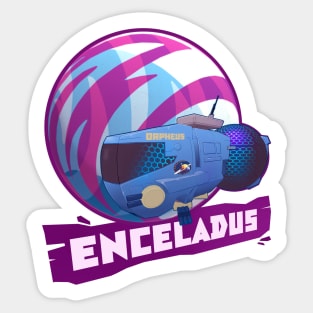 Enceladus Loaded for Space Bear! Sticker